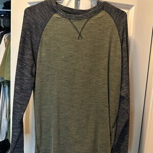 Champs Green and Gray Long Sleeve Tee
